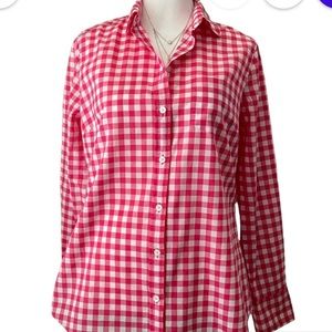 J. Crew Pink Gingham Button Down Signature Fit Shirt